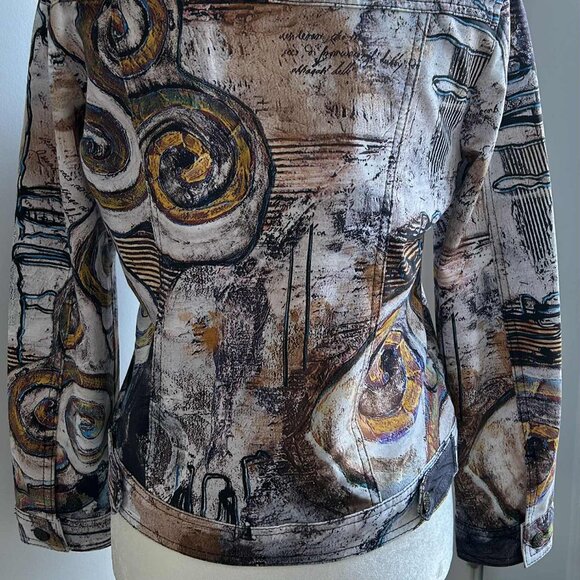 Dolcezza Simply Art Multicolor Abstract-Print Soft Stretch Jacket – US S - Picture 7 of 13